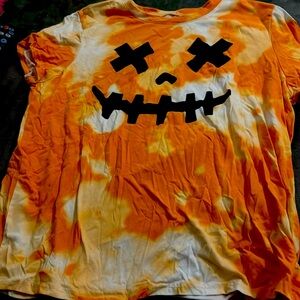 Brand: Wound Up, Pumpkin Halloween orange tiedye shirt size:XXL